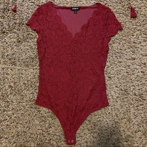 Red Lace Express Bodysuit | Never Worn